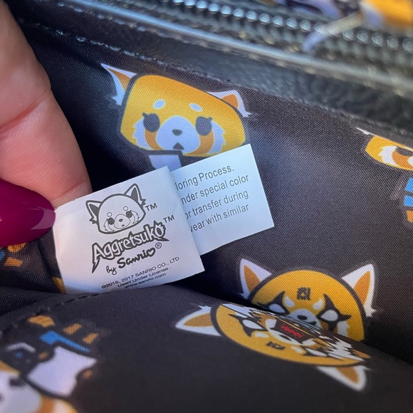 Loungefly Aggretsuko Black and Yellow Tote - Picture 7 of 12